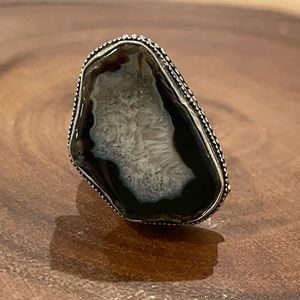 Sterling Silver Agate Ring